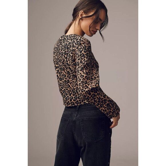 Anthropologie Cora Patch Pocket Jacket Maeve Leopard Animal Print Size XS Blazer - Picture 2 of 14